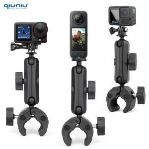 고프로 DJI 인스타 360 용 카메라 클램프 마운트 듀얼 ° 볼 헤드 매직 암 거치대 자전거 핸들 바 오토바이