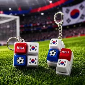 스트레스 해소, 클릭커, 대한민국 축구 응원 4구 키캡 클리커 딸깍이 키보드 장난감 피젯토