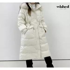 [위시드]후드 퍼 스트링 롱 패딩(WIADJP047)