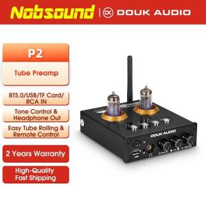 Nobsound 미니 블루투스 5.0 진공관 프리앰프, HiFi 스테레오 수신기, USB 플레이어, 오디오 헤드폰 앰프