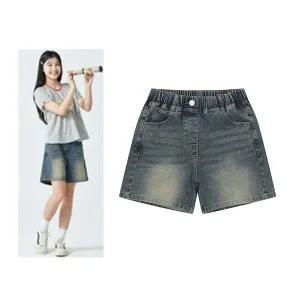 소이 주니어 여름옷 4부 빈티지 딥블루진 여아 중학생 고학년 데일리 미니청 6M0260