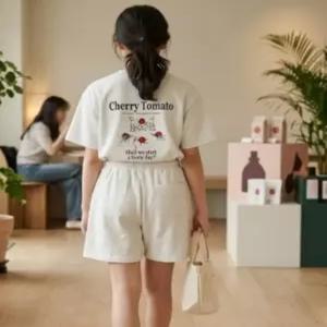 소이주니어 여름옷 여자 5부 토마토 밴드티 4.5부 원턱바지 상하복 6M0753+0754