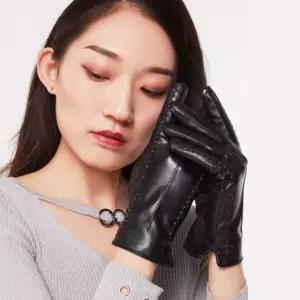 로륄 소중한 내손 여자 가죽장갑 겨울 보온 장갑