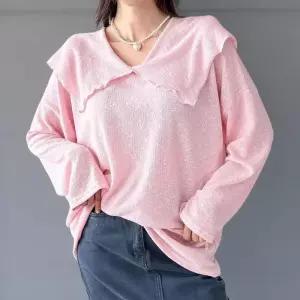 여성 루즈핏 빅카라 롱슬리브 티셔츠 날라리 스타일