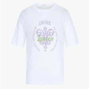 amore 포인트 티셔츠 VOBAS5M3331 화이트,라이트옐로우,블루,네이비CC