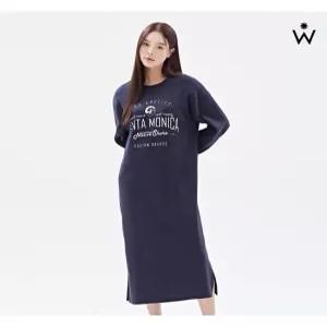 [위시드]데일리 레터링 맨투맨 긴팔 롱 원피스(WIACOP058)