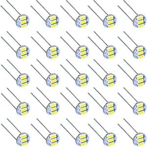 BlyyB 25PCS 12V 유니버설 핏 4.7mm 미니 LED 전구 6000K 화이트 컬러 교체 차량 대시보드 계기판 속도계