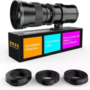 야누오다 420-800mm F/8.3 캐논 EF/EF-S 니콘 F 소니 E 마운트 카메라용 슈퍼 텔레포토 줌 렌즈 - 달 새