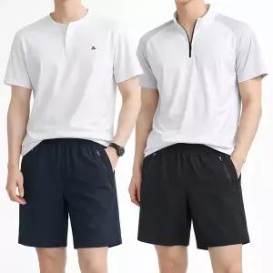 [디바옴므] COOL 아이스 강력 스판 밴딩 4부 반바지 트레이닝 팬츠 남성 남자 쿨론 쿨링
