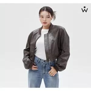 [위시드]베이직 블루종 레더 집업 점퍼 (WIACJP036)