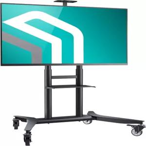 55-90인치 화면 최대 하중 198파운드 높이 조절 가능한 TV 휴대용 스탠드 VESA 200x200-800x600 선반과 휠