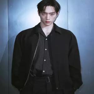 드로우핏 도브 울 크롭 미니멀 블루종 자켓 BLACK