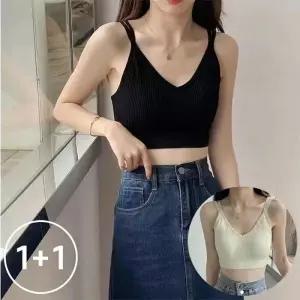 [로즈엘리][2종] 두줄 스판 브라탑 캡내장 이너나시