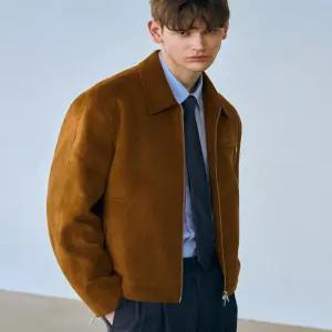 드로우핏 커버렉 스웨이드 블루종 자켓 BROWN