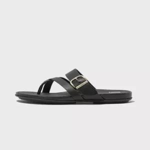 fitflop 그라시에 버클 스트레피 토포스트 레더 쪼리 Black