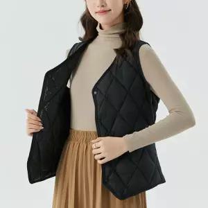 엘레강스 여성 데일리 퀄팅 라운드 조끼