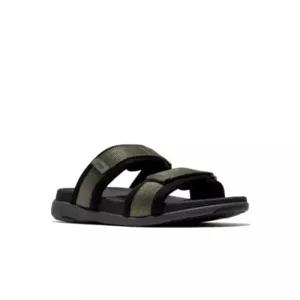 fitflop 남성 F-모드 GO 조절 가능 패딩 웨빙 투 바 슬라이드 - 딥 올리브블랙 FT64K1D08J