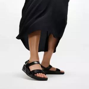 fitflop 여성 루루 크리스탈 장식 백 스트랩 샌들 - 올 블랙 FT64K2S105