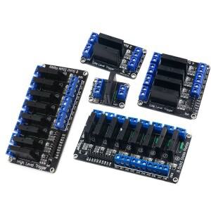 5V 1/2/4/6/8 채널 솔리드 스테이트 릴레이 모듈 Arduino 용 저항 퓨즈가 고/저 레벨 SSR G3MB-202P 240V 2