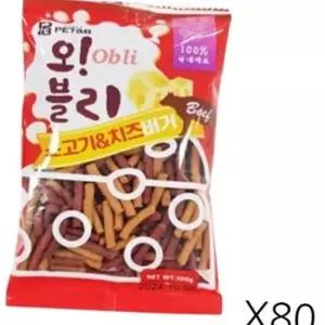 오블리 소고기 치즈버거 100g 80P 애견 노즈워크 간식