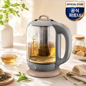 키친아트 유리 보온 무선 티포트 전기포트 1.7리터 KAEK-T1700KP
