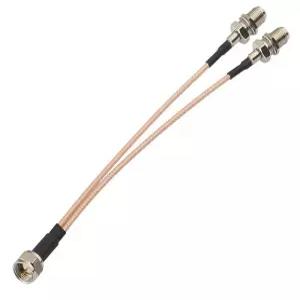 Supmory F 타입 동축 케이블 스플리터 - 남성에서 듀얼 여성 TV용 75Ohm 위성 수신기(15CM/6인치)