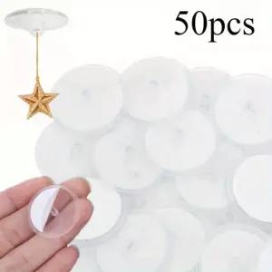 미니 투명 천장 자체 50개 접착식 걸이 설치 후크 고리 DIY 장식 파티 간편