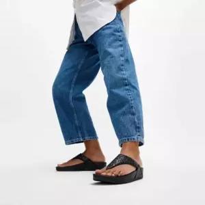 fitflop 여성 루루 글리터 토 포스트 - 블랙 FT64K2T224