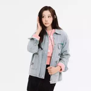 [매장정품] 와키윌리 [지젤 ]우먼스 포켓 연청데님 자켓 블루 3448308