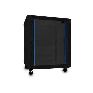 마하링크 ML-H750B 15U H750 D600 W600 슬림너트 강화유리 허브랙 통신랙 블랙