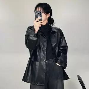 오버핏 레더 가죽 자켓 재킷 블레이저