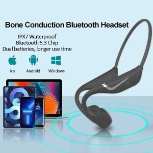 이중 배터리가 포함된 골전도 Bluetooth 헤드폰 BT5.3은 스포츠, 야간 달리기 및 사이클링을  매우 긴 수명