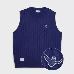 [매장정품] 마크곤잘레스 ANGEL WAPPEN CABLE KNIT VEST - VIOLET 2328986