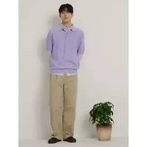 [매장정품] 빈폴 26SS [솔솔니트] 코튼실크 칼라넥 니트 - 라이트 퍼플(BC6251C21V) BC6251C21V