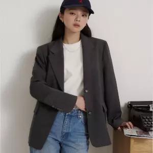 백화점 빈폴 레이디스 폴리 세미 오버핏 자켓 - 애쉬 BF6211C114