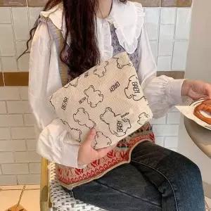 캐주얼 골돔이 패턴 다용도 빅사이즈 파우치 이너백