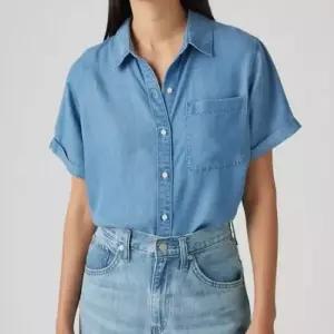 매장정품 LEVI'S 리바이스 여성 Darlene 반팔 셔츠 블루 001SJ-0004 001SJ-0004-UP 1872755