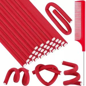 Syhood 30개 유연한 컬링 로드 9.45 트위스트 폼 롤러 소프트 무열 헤어 및 여성용 긴 단발 머리용 스틸