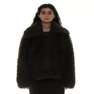 파르티멘토 우먼 와이드 카라 플러피 퍼 코트_브라운 PW-24290BR 4509661