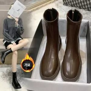 방한 봄신발 워커부츠 봄구두 겨울 미들힐 롱부츠-WFOP3D6