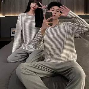 수면잠옷세트 캐주얼 패션 남여공용 신혼여행 커플 잠옷 파자마