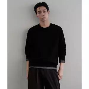 매장정품 무신사 스탠다드 MUSINSA STANDARD 워셔블 수피마 코튼 크루 넥 니트 블랙 MMEWL1Z01-BK 189058
