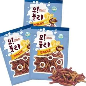 오블리 연어 치즈버거 100g 3P 애견 노즈워크 간식