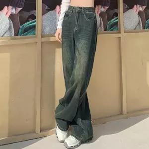 [라일리여성의류] Rly 팬츠 빅사이즈 여성 스트레이트 코디 청일자바지