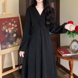 위아 여자 직장인 가을 쉬폰 원피스 간절기 레이어드