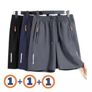 1+1+1 남성 여름 쿨 반바지 지퍼포켓 스판 아이스 5부 팬츠(3개세트)