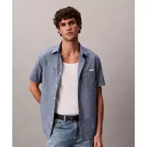 캘빈클라인 진 캘빈클라인 CALVIN KLEIN JEANS 샴브레이 클래식 숏슬리브 셔츠 4RG114G C32