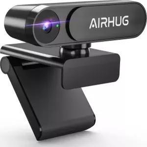프라이버시 커버가 있는 AIRHUG 웹캠 없음 마이크 컴퓨터 및 노트북 플러그 앤 플레이용 USB 오디오가 없는