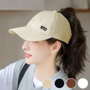 여성 영문 자수 포인트 포니테일 뒷 오픈 수영장 뚫린