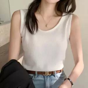 20대 30대 여자 위아 와플 패턴 넓은 어깨 배꼽티